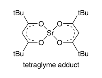 Bis(2,2,6,6-tetrametyl-3,5-heptanedionato)strontium tetraglyme adduct Chemical Structure